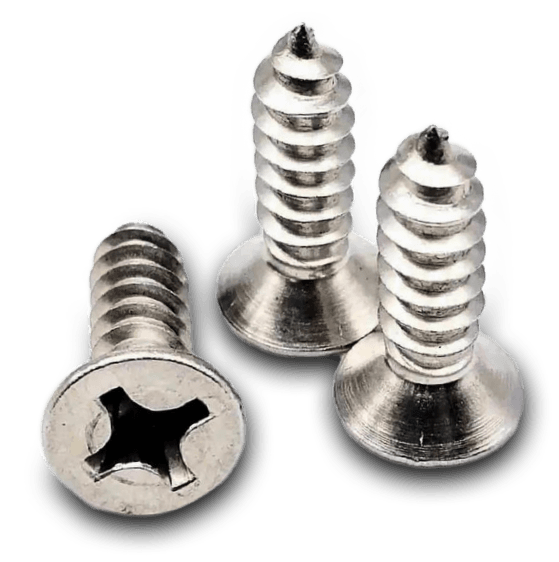 Tornillo de cabeza plana avellanada de acero inoxidable para madera