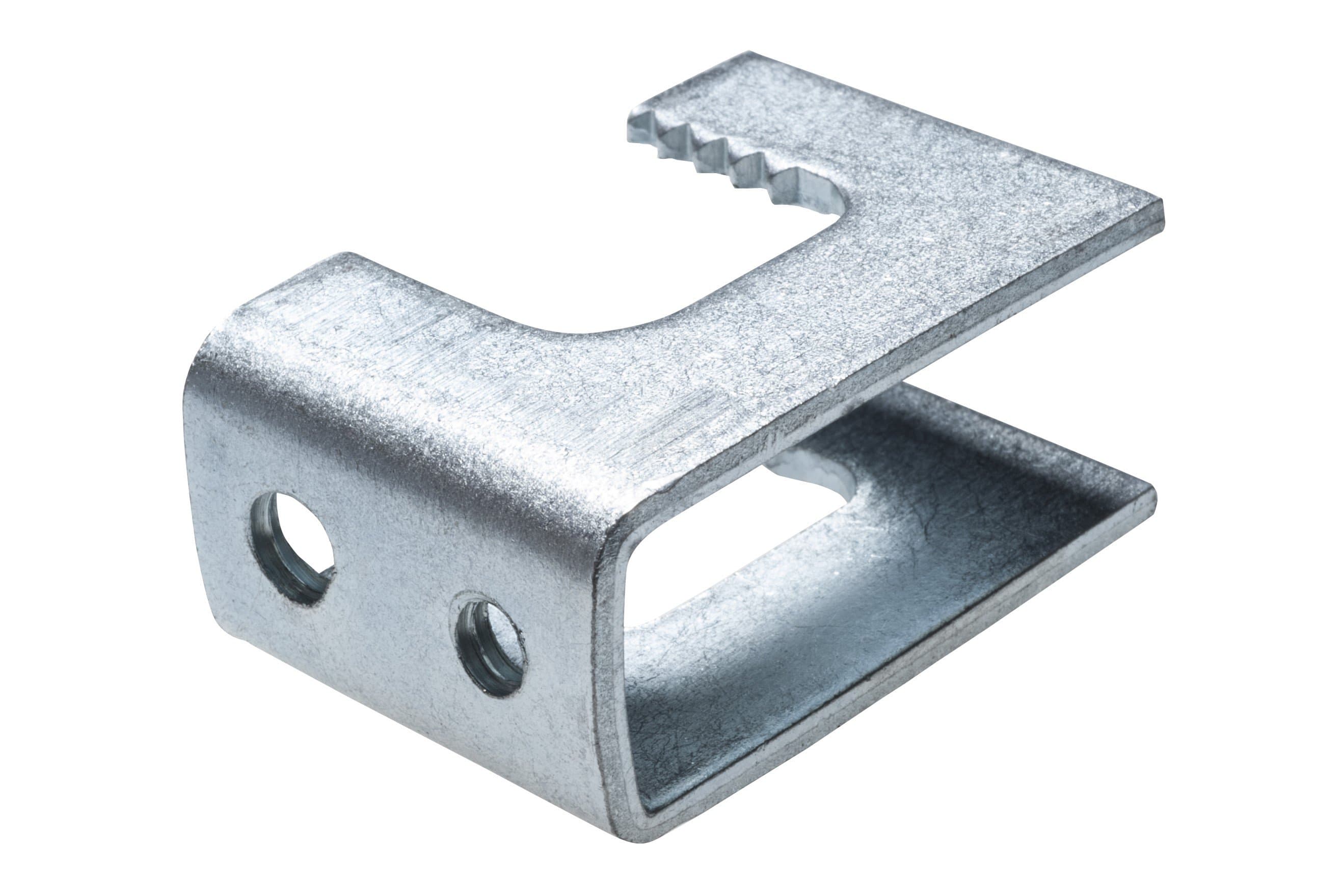 Artículo MORDAZA TROQUELADA SIN TORNILLO GALVANIZADA 1/4X3/4 de nuestra sub línea UNICANAL SOLIDO CALIBRE 16 referente a la línea soporteria y sujecion