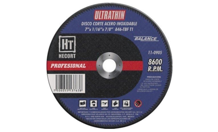 Artículo HECORT ABRAS CORTE INOX. ECONO BALANCE 7X1/16X7/8 A46T-BFT1 de nuestra sub línea ABRASIVOS referente a la línea adhesivos y abrasivos