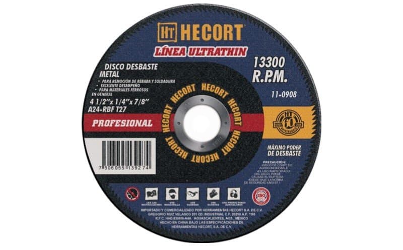 Artículo HECORT ABRAS ECONOBALANCE T27, DESBASTE METAL 7 X 1/4 X 7/8 A24U de nuestra sub línea ABRASIVOS referente a la línea adhesivos y abrasivos