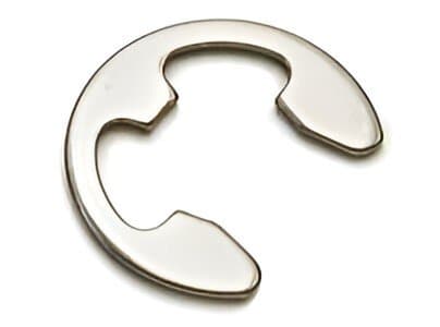 Artículo SEGURO TIPO E INOXIDABLE NC 1/8 de nuestra sub línea SEGURO TIPO OMEGA EXTERIOR NC referente a la línea seguros y cuñas