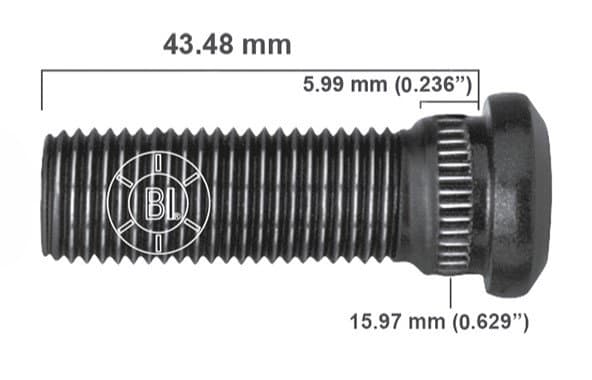 Artículo BIRLO RUEDA DERECHA M14-1.50X43.480 (1.71IN) BR10-031RP H11-162 1162-R de nuestra sub línea PERNO AGRICOLA referente a la línea automotriz