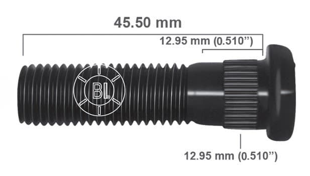 Artículo BIRLO RUEDA DERECHA M12-1.50X45.500 (1.79IN) BR20-069RP H29-033 2185-R de nuestra sub línea PERNO AGRICOLA referente a la línea automotriz