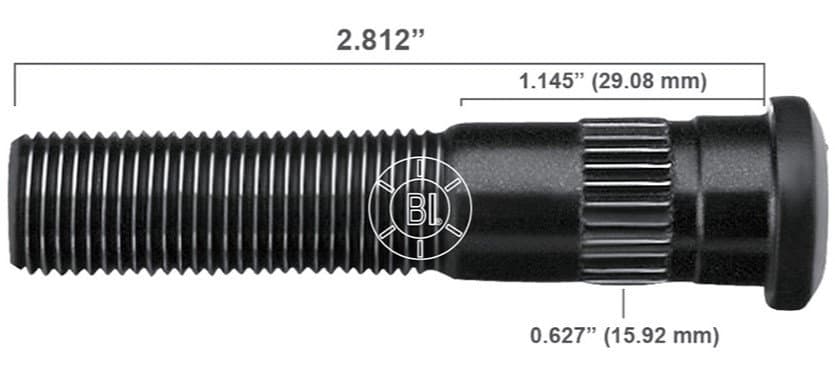 Artículo BIRLO RUEDA DERECHA 9/16-18X2.813 (71.44MM) BR30-008RP H33-037 3037-R de nuestra sub línea PERNO AGRICOLA referente a la línea automotriz