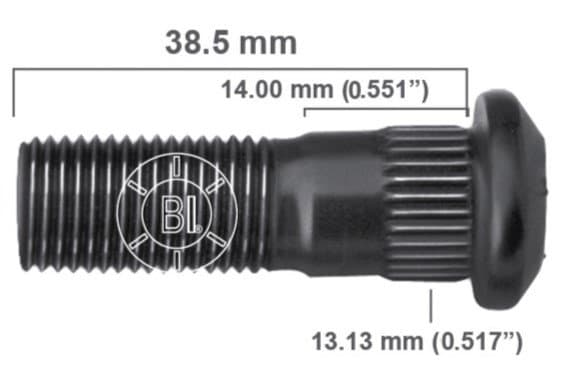 Artículo BIRLO RUEDA DERECHA M12-1.25X38.070 (1.50IN) BR40-010RP H44-164 4164-R de nuestra sub línea PERNO AGRICOLA referente a la línea automotriz