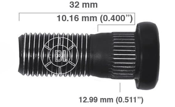 Artículo BIRLO RUEDA DERECHA M12-1.25X32.000 (1.26IN) BR40-014RP de nuestra sub línea PERNO AGRICOLA referente a la línea automotriz