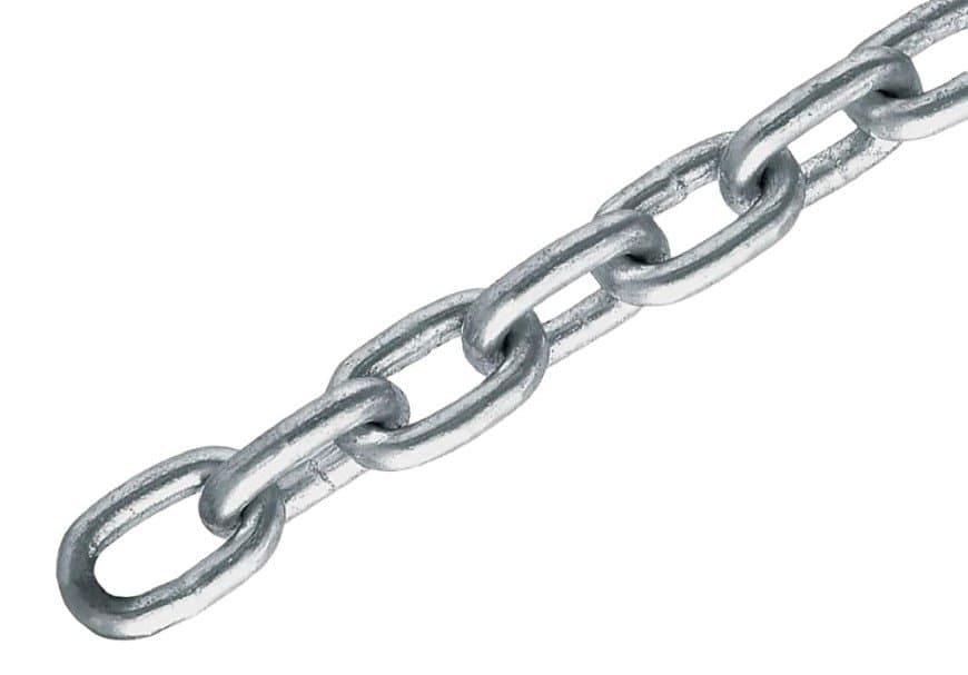 Artículo CADENA DE ACERO G30 GALVANIZADA 25 KGS 5/16 de nuestra sub línea CASQUILLO DE ALUMINIO PARA CABLE DE ACERO referente a la línea accesorios y mas