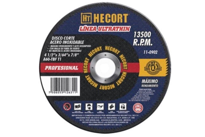 Artículo HECORT ABRAS CORTE INOX. ECONO BALANCE 4 1/2X3/64X7/8 A60T-BFT1 de nuestra sub línea ABRASIVOS referente a la línea adhesivos y abrasivos