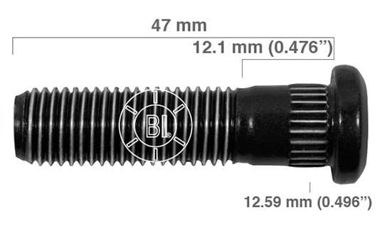 Artículo BIRLO RUEDA DERECHA M12-1.50X47.000 (1.85IN) BR10-081RP de nuestra sub línea PERNO AGRICOLA referente a la línea automotriz