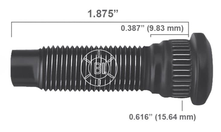 Artículo BIRLO RUEDA DERECHA 1/2-20X1.875 (47.63MM) BR30-038RP H33-176 3179-R de nuestra sub línea PERNO AGRICOLA referente a la línea automotriz