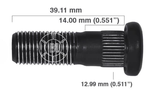 Artículo BIRLO RUEDA DERECHA M12-1.25X39.000 (1.54IN) BR40-015RP de nuestra sub línea PERNO AGRICOLA referente a la línea automotriz