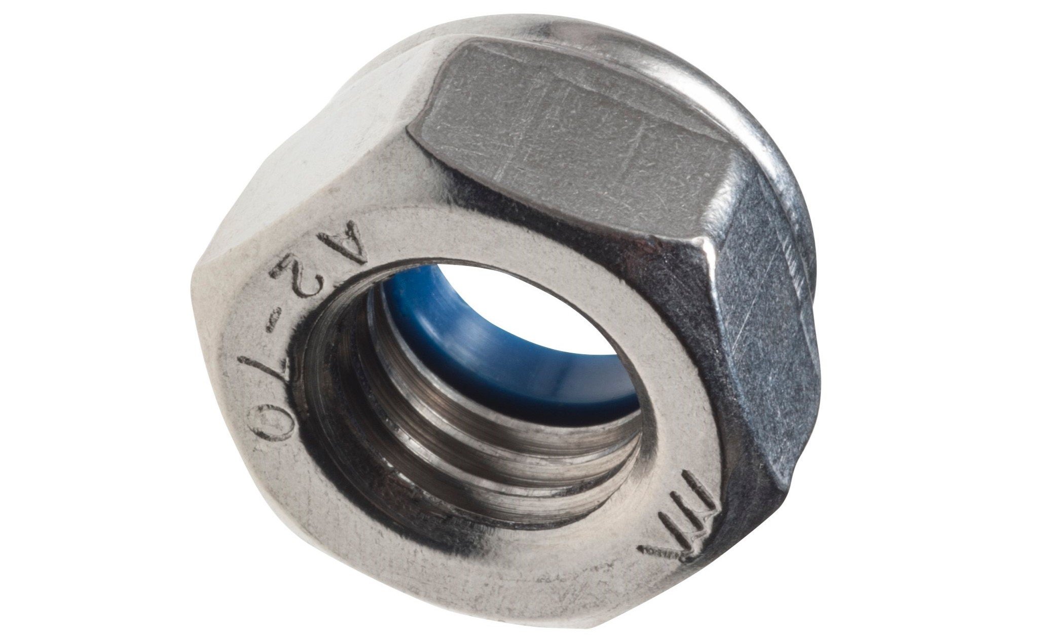 Artículo TUERCA SEGURIDAD INSERTO NYLON T304 INOXIDABLE MM P2.00 14 de nuestra sub línea TUERCA HEXAGONAL LIVIANA G2 NC NATURAL referente a la línea tuercas