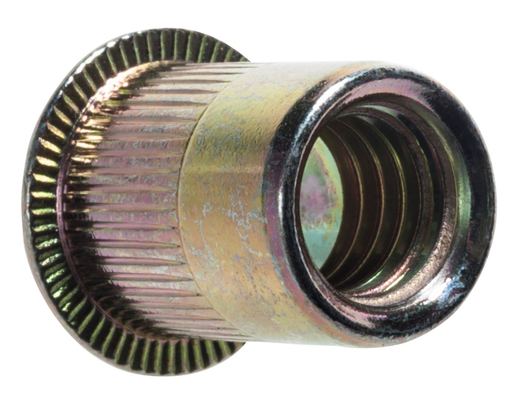 Artículo TUERCA REMACHABLE MOLETEADA EUROPEA ALA ANCHA NC 16H TROPICALIZADA 3/8 de nuestra sub línea TUERCA HEXAGONAL LIVIANA G2 NC NATURAL referente a la línea tuercas