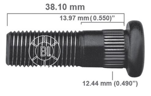 Artículo BIRLO RUEDA DERECHA M12-1.25X38.100 (1.50IN) BR10-054RP H11-166 1173-R de nuestra sub línea PERNO AGRICOLA referente a la línea automotriz