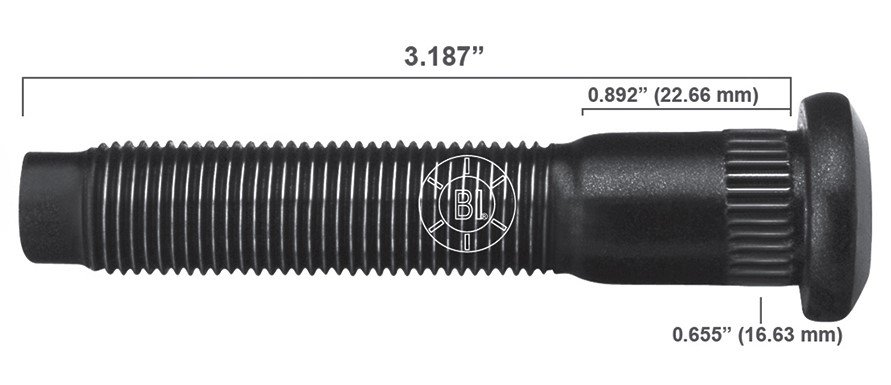 Artículo BIRLO RUEDA DERECHA 9/16-18X3.125 (79.38MM) BR20-029RP H22-119 H22-160 2119-R de nuestra sub línea PERNO AGRICOLA referente a la línea automotriz