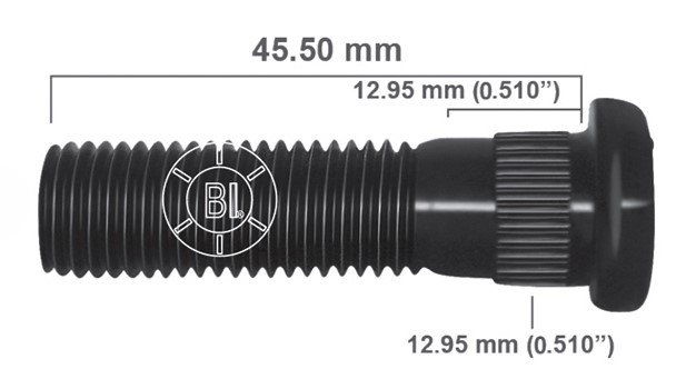 Artículo BIRLO RUEDA DERECHA M12-1.50X45.500 (1.79IN) BR20-069RP H29-033 2185-R de nuestra sub línea PERNO AGRICOLA referente a la línea automotriz