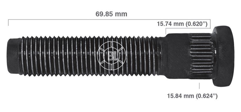 Artículo BIRLO RUEDA DERECHA M14-1.50X69.850 (2.75IN) BR20-076RP de nuestra sub línea PERNO AGRICOLA referente a la línea automotriz