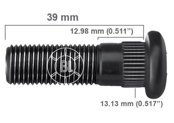 Artículo BIRLO RUEDA DERECHA M12-1.25X38.450 (1.51IN) BR40-005RP H44-158 H29-504 4158-R de nuestra sub línea PERNO AGRICOLA referente a la línea automotriz