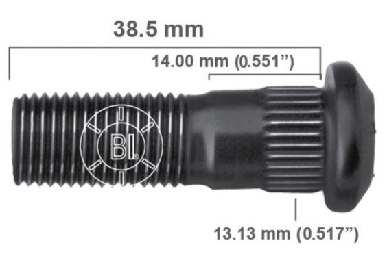 Artículo BIRLO RUEDA DERECHA M12-1.25X38.070 (1.50IN) BR40-010RP H44-164 4164-R de nuestra sub línea PERNO AGRICOLA referente a la línea automotriz